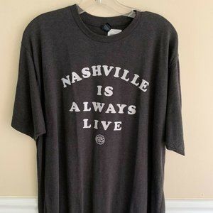 T-Shirt XL Nashville Is Always Live Short Sleeve Dark Grey